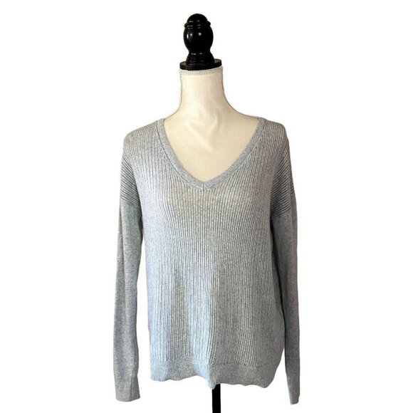 Gap | Knitted V-Neck Sweater | Color: Light Blue | Size: Medium - Picture 1 of 9